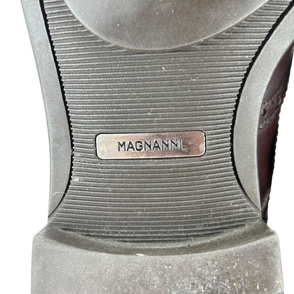 Magnanni for Ingledews Mens 10M Burgundy Brown Leather Dress Shoe Wingtip Oxford - Picture 6 of 11